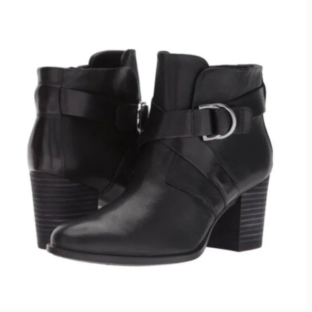 Ecco Women's  Black Leather Ankle Boots Size 8-8.5 US/39‎ EUR